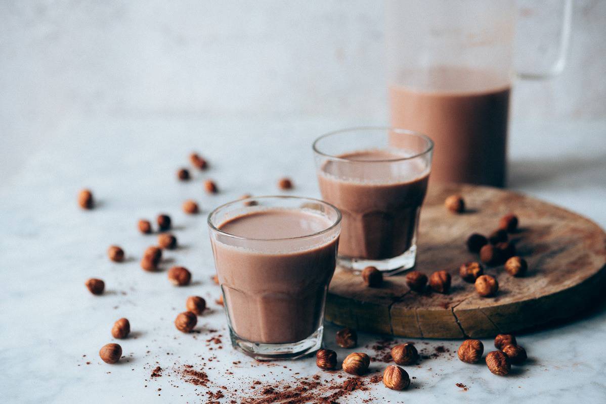 Bebida de avellanas y cacao